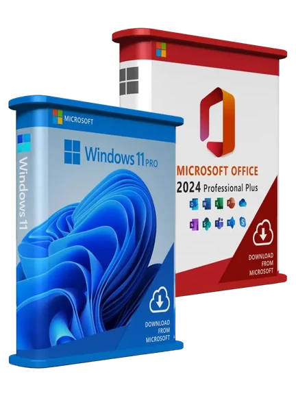 Windows 11 Pro en Office 2024 Professional Plus software boxen
